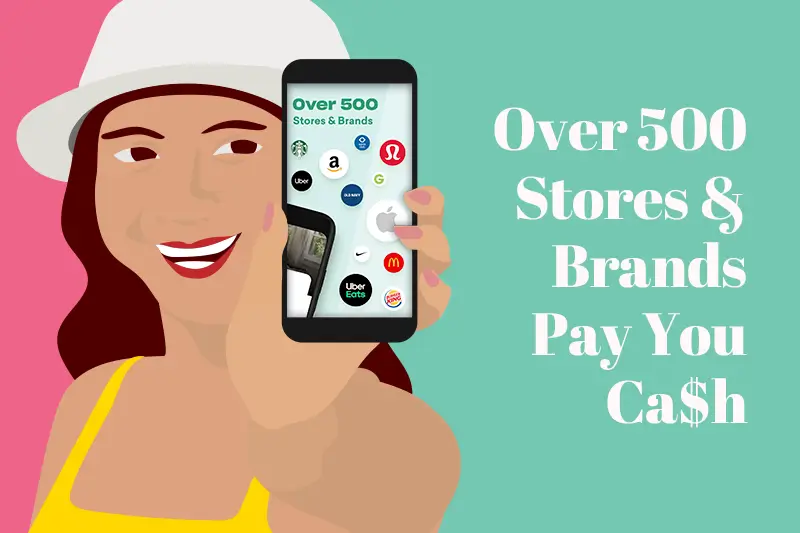 Woman Holding Phone Over 500 Store Brands Pay You Cash With Drop With The Money Manual